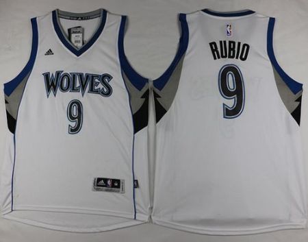 Minnesota Timberwolves #9 Ricky Rubio Revolution 30 White Stitched NBA Jersey
