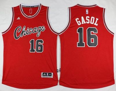 Chicago Bulls #16 Pau Gasol Red Hardwood Classics Performance Stitched NBA Jersey