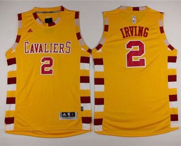Cleveland Cavaliers #2 Kyrie Irving Gold Throwback Classic Stitched NBA Jersey