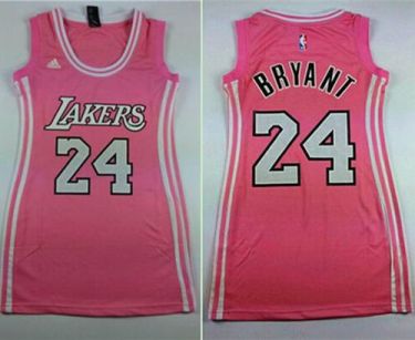 Women Los Angeles Lakers #24 Kobe Bryant Pink Dress Stitched NBA Jersey