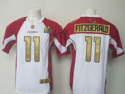Nike Arizona Cardinals #11 Larry Fitzgerald White Super Bowl 50 Collection Men's Stitched NFL Game Jersey