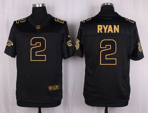Nike Atlanta Falcons #2 Matt Ryan Black Men's Stitched NFL Elite Pro Line Gold Collection Jersey