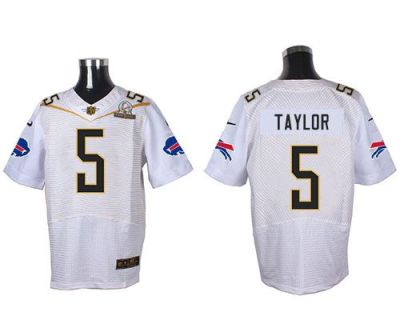 Nike Buffalo Bills #5 Tyrod Taylor White 2016 Pro Bowl Men's Stitched NFL Elite Jersey