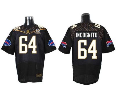 Nike Buffalo Bills #64 Richie Incognito Black 2016 Pro Bowl Men's Stitched NFL Elite Jersey