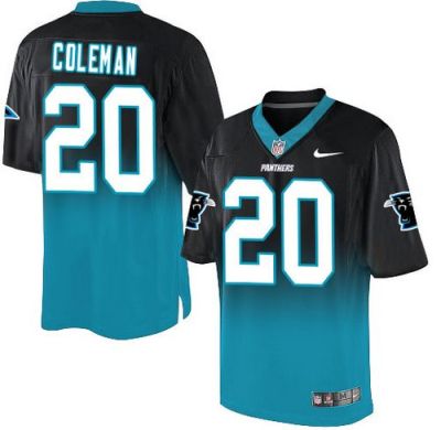 Nike Carolina Panthers #20 Kurt Coleman BlackBlue Men's Stitched NFL Elite Fadeaway Fashion Jersey