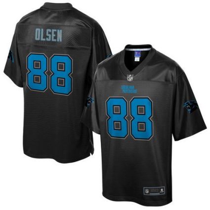 Nike Carolina Panthers #88 Greg Olsen Black Men's NFL Pro Line Black Reverse Fashion Game Jersey