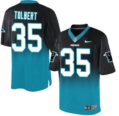 Nike Carolina Panthers #35 Mike Tolbert BlackBlue Men's Stitched NFL Elite Fadeaway Fashion Jersey