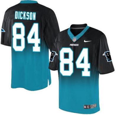 Nike Carolina Panthers #84 Ed Dickson BlackBlue Men's Stitched NFL Elite Fadeaway Fashion Jersey