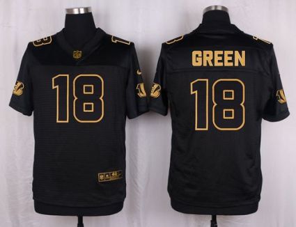Nike Cincinnati Bengals #18 A.J. Green Black Men's Stitched NFL Elite Pro Line Gold Collection Jersey