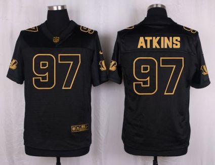Nike Cincinnati Bengals #97 Geno Atkins Black Men's Stitched NFL Elite Pro Line Gold Collection Jersey