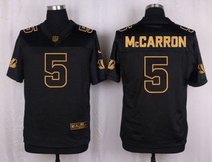 Nike Cincinnati Bengals #5 AJ McCarron Black Men's Stitched NFL Elite Pro Line Gold Collection Jersey