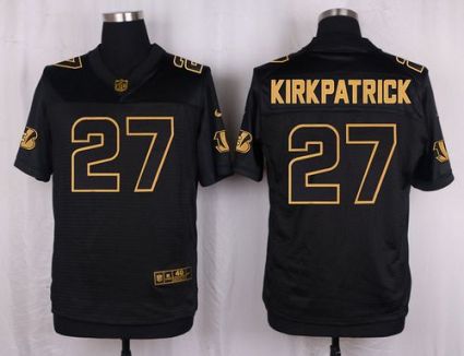 Nike Cincinnati Bengals #27 Dre Kirkpatrick Black Men's Stitched NFL Elite Pro Line Gold Collection Jersey
