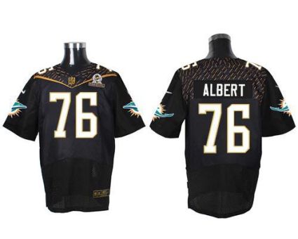 Nike Miami Dolphins #76 Branden Albert Black 2016 Pro Bowl Men's Stitched NFL Elite Jersey