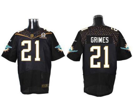 Nike Miami Dolphins #21 Brent Grimes Black 2016 Pro Bowl Men's Stitched NFL Elite Jersey