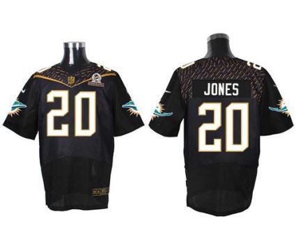 Nike Miami Dolphins #20 Reshad Jones Black 2016 Pro Bowl Men's Stitched NFL Elite Jersey