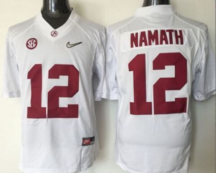 Alabama Crimson Tide #12 Joe Namath White 2016 National Championship Stitched NCAA Jersey