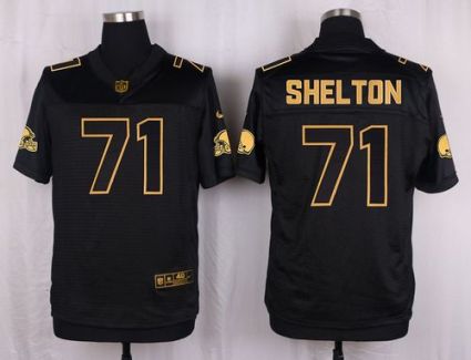 Nike Cleveland Browns #71 Danny Shelton Black Men's Stitched NFL Elite Pro Line Gold Collection Jersey