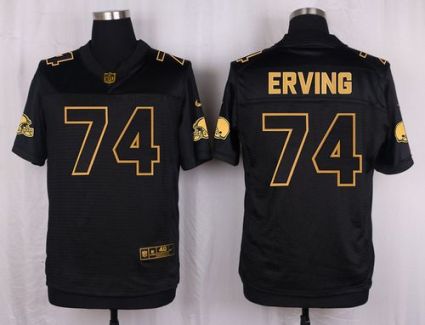 Nike Cleveland Browns #74 Cameron Erving Black Men's Stitched NFL Elite Pro Line Gold Collection Jersey