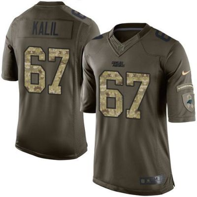 Youth Nike Panthers #67 Ryan Kalil Green Stitched NFL Limited Salute To Service Jersey