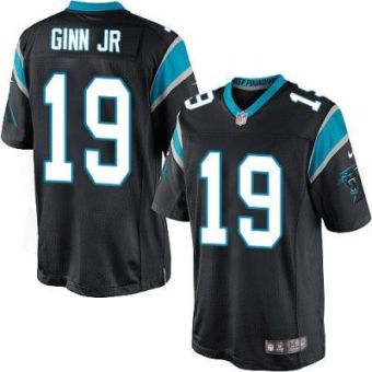 Youth Nike Panthers #19 Ted Ginn Jr Black Team Color Stitched NFL Elite Jersey