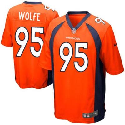 Youth Nike Broncos #95 Derek Wolfe Orange Team Color Stitched NFL New Elite Jersey