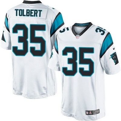 Youth Nike Panthers #35 Mike Tolbert White Stitched NFL Elite Jersey