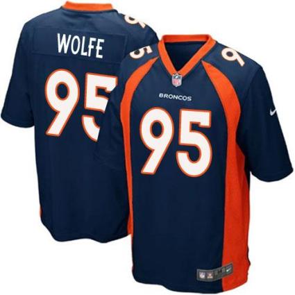 Youth Nike Denver Broncos #95 Derek Wolfe Blue Alternate Stitched NFL New Elite Jersey