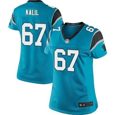 Women Nike Panthers #67 Ryan Kalil Blue Alternate Stitched NFL Elite Jersey