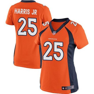 Women Nike Broncos #25 Chris Harris Jr Orange Team Color Stitched NFL New Elite Jersey