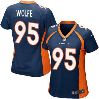 Women Nike Broncos #95 Derek Wolfe Blue Alternate Stitched NFL New Elite Jersey