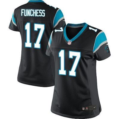Women Nike Panthers #17 Devin Funchess Black Team Color Stitched NFL Elite Jersey