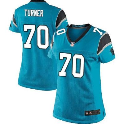 Women Nike Panthers #70 Trai Turner Blue Alternate Stitched NFL Elite Jersey
