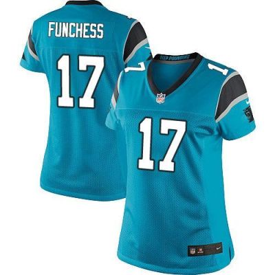 Women Nike Panthers #17 Devin Funchess Blue Alternate Stitched NFL Elite Jersey