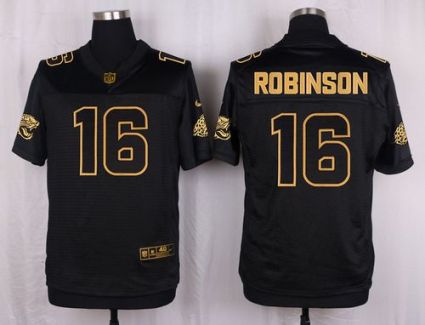 Nike Jacksonville Jaguars #16 Denard Robinson Black Men's Stitched NFL Elite Pro Line Gold Collection Jersey