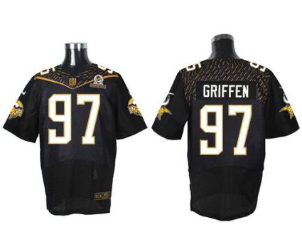 Nike Minnesota Vikings #97 Everson Griffen Black 2016 Pro Bowl Men's Stitched NFL Elite Jersey