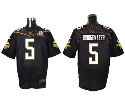 Nike Minnesota Vikings #5 Teddy Bridgewater Black 2016 Pro Bowl Men's Stitched NFL Elite Jersey