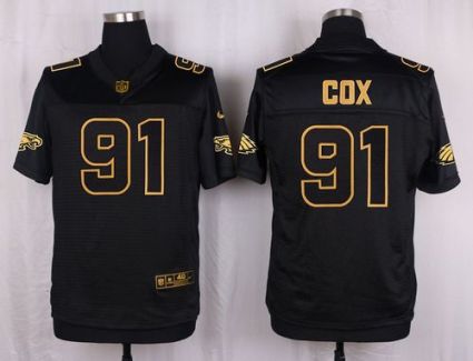 Nike Philadelphia Eagles #91 Fletcher Coxk Black Men's Stitched NFL Elite Pro Line Gold Collection Jersey