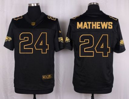 Nike Philadelphia Eagles #24 Ryan Mathews Black Men's Stitched NFL Elite Pro Line Gold Collection Jersey