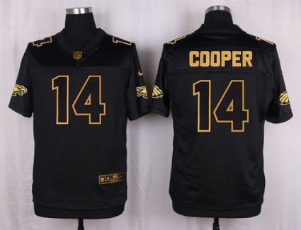 Nike Philadelphia Eagles #14 Riley Cooper Black Men's Stitched NFL Elite Pro Line Gold Collection Jersey
