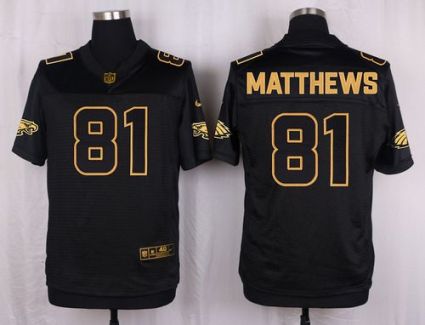Nike Philadelphia Eagles #81 Jordan Matthews Black Men's Stitched NFL Elite Pro Line Gold Collection Jersey