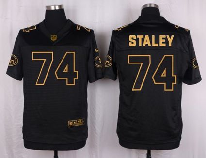 Nike San Francisco 49ers #74 Joe Staley Black Men's Stitched NFL Elite Pro Line Gold Collection Jersey