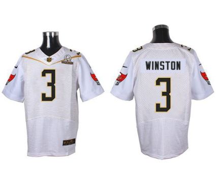 Nike Tampa Bay Buccaneers #3 Jameis Winston White 2016 Pro Bowl Men's Stitched NFL Elite Jersey