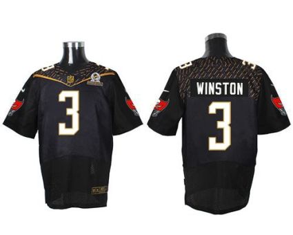 Nike Tampa Bay Buccaneers #3 Jameis Winston Black 2016 Pro Bowl Men's Stitched NFL Elite Jersey