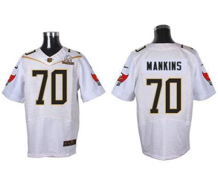 Nike Tampa Bay Buccaneers #70 Logan Mankins White 2016 Pro Bowl Men's Stitched NFL Elite Jersey