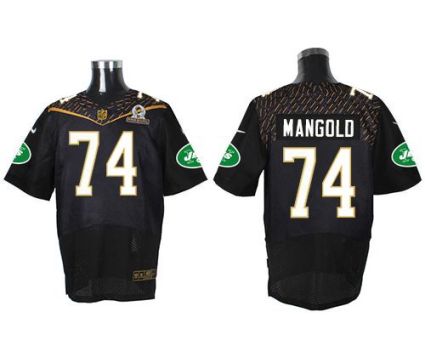 Nike New York Jets #74 Nick Mangold Black 2016 Pro Bowl Men's Stitched NFL Elite Jersey