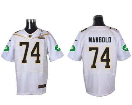 Nike New York Jets #74 Nick Mangold White 2016 Pro Bowl Men's Stitched NFL Elite Jersey