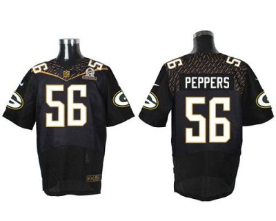 Nike Green Bay Packers #56 Julius Peppers Black 2016 Pro Bowl Men's Stitched NFL Elite Jersey