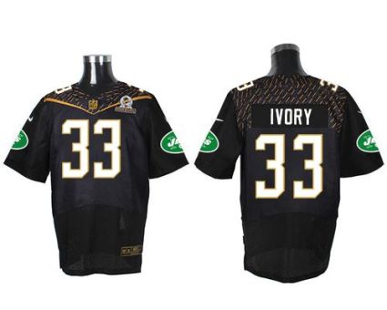 Nike New York Jets #33 Chris Ivory Black 2016 Pro Bowl Men's Stitched NFL Elite Jersey