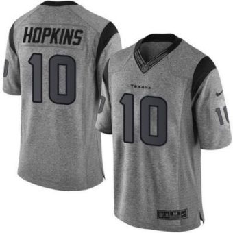 Nike Houston Texans #10 DeAndre Hopkins Gray Men's Stitched NFL Limited Gridiron Gray Jersey