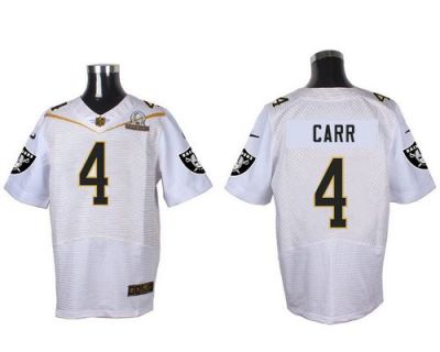Nike Oakland Raiders #4 Derek Carr White 2016 Pro Bowl Men's Stitched NFL Elite Jersey